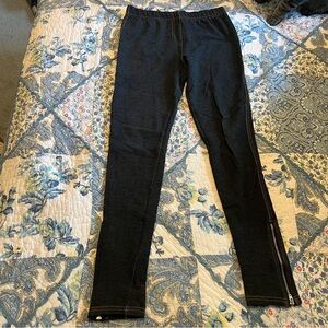 Poof! Black Denim-Style Leggings